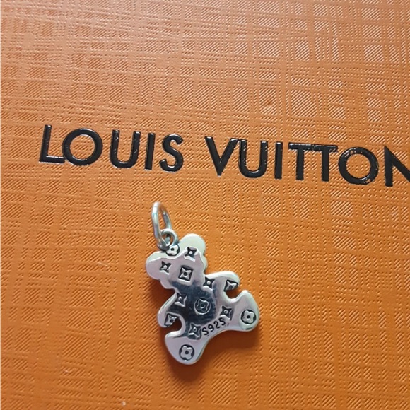 Two LV pieces   metal  Crystal's  zipper pull one S 925 length 20 mm - Picture 3 of 9